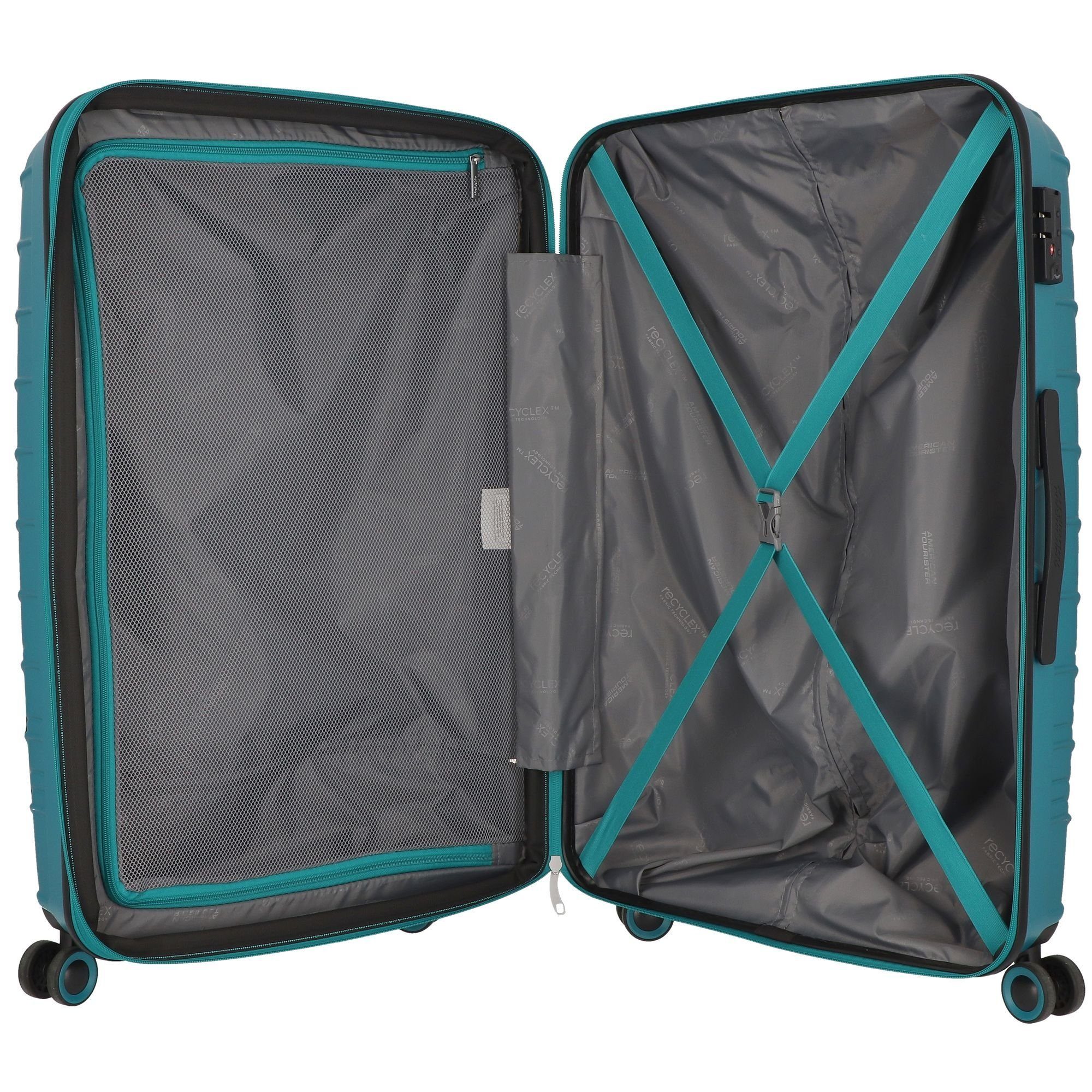 Tourister® deep Hartschalen-Trolley 4 Speedstar, American ABS turquoise Rollen,