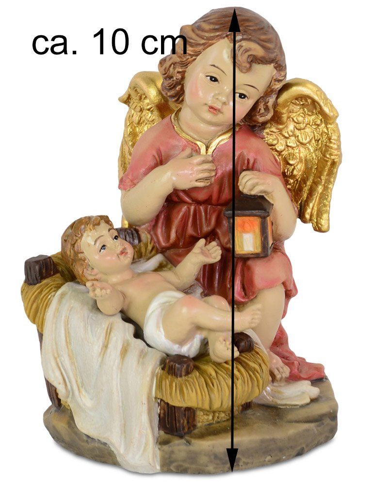 RIFFELMACHER & WEINBERGER Christbaumschmuck Jesuskind Krippe 27616 10 Schutzengel mit cm Rot