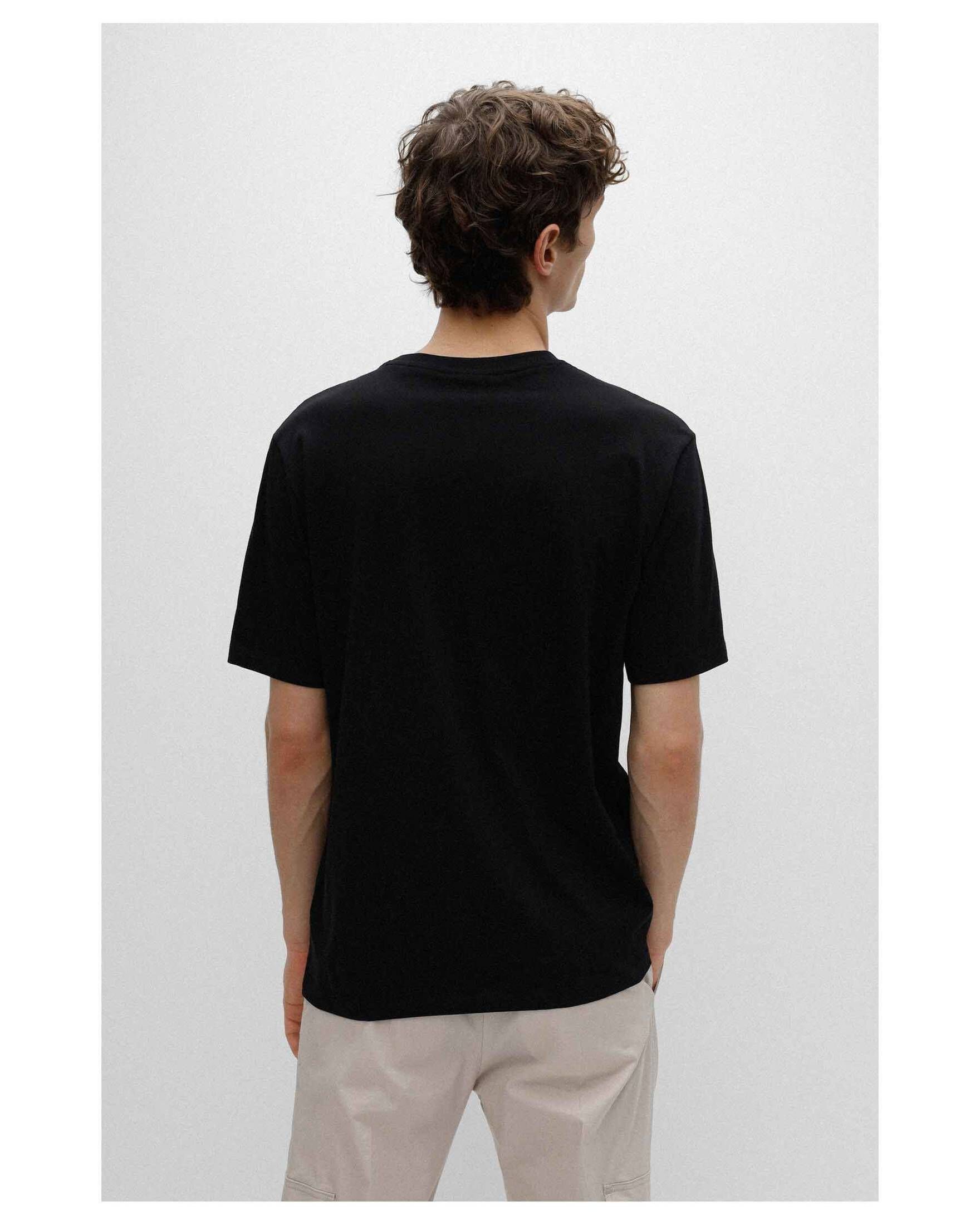 DERO222 T-Shirt HUGO Herren (15) (1-tlg) T-Shirt schwarz