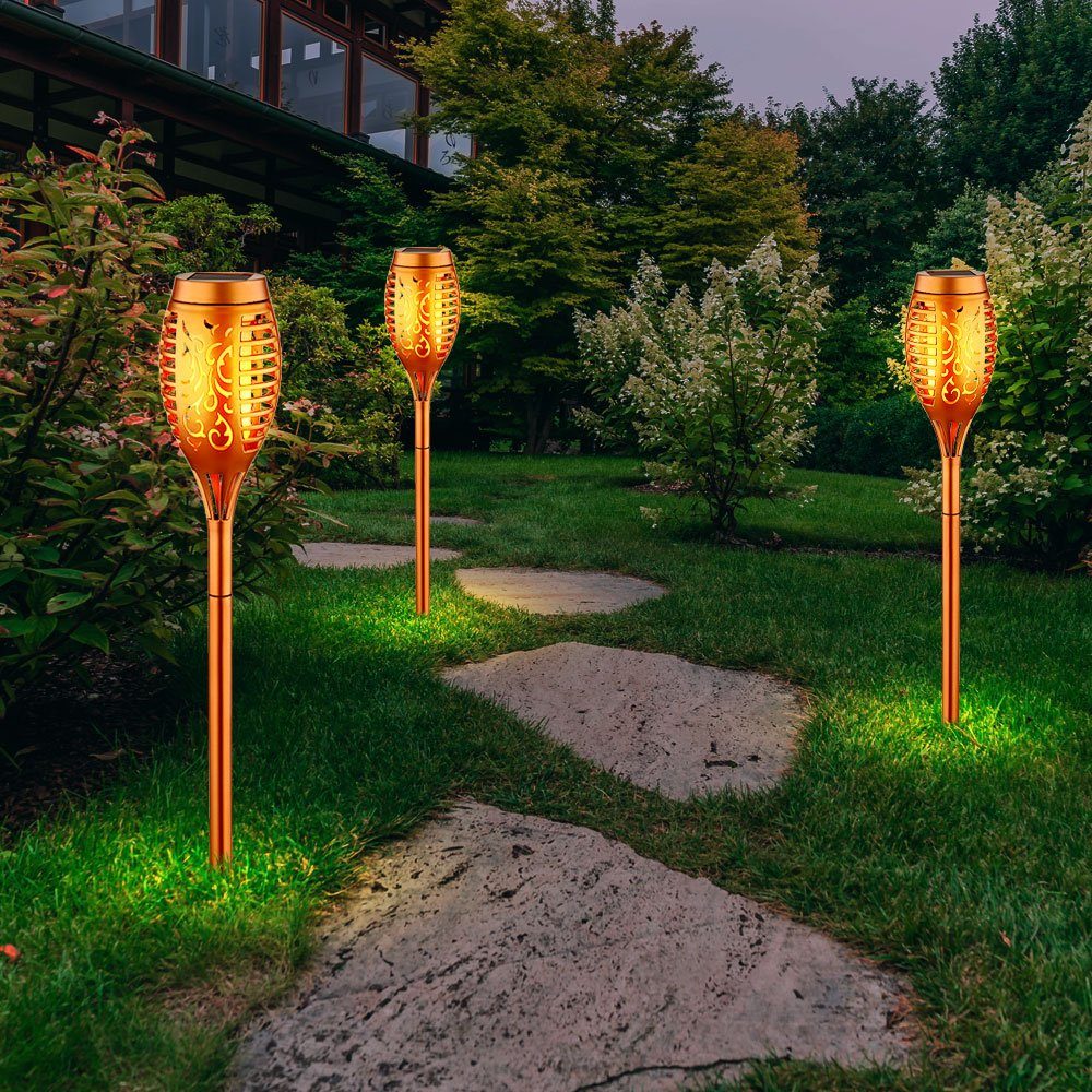 Globo LED Solarlampe Solarlampen verbaut, Garten Deko Solarleuchte, für LED-Leuchtmittel fest Außen Erdspiess