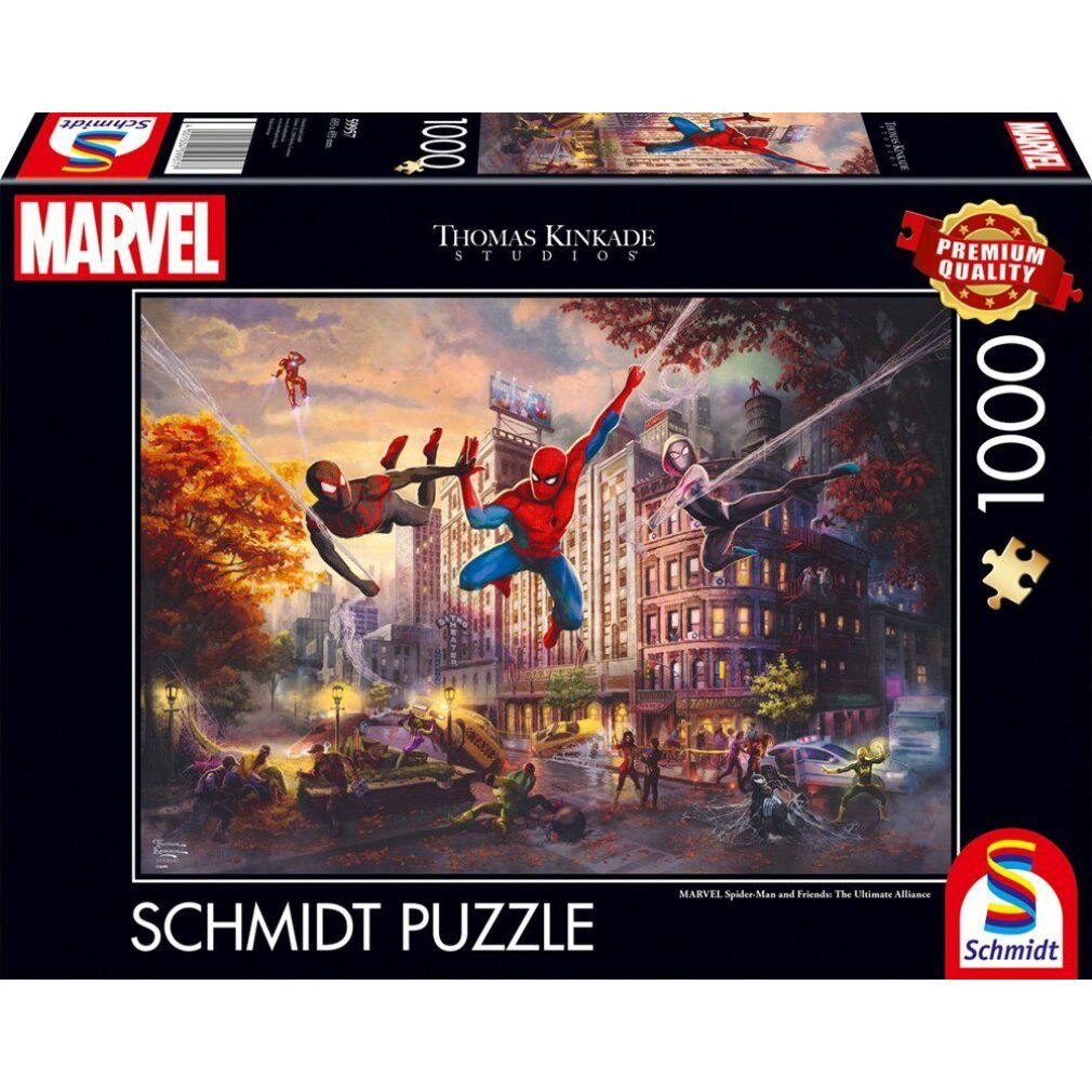 Schmidt Spiele Puzzle Thomas Kinkade Studios: Marvel Spider-Man & Friends 1000 Teile, Puzzleteile