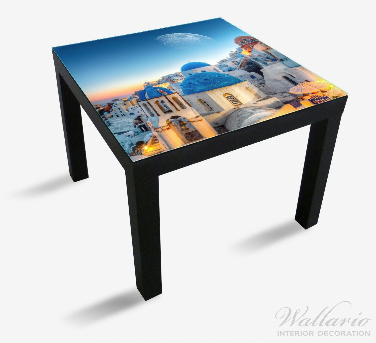 Wallario Tischplatte Urlaub auf geeignet Lack St), (1 Ikea Santorini Tisch für
