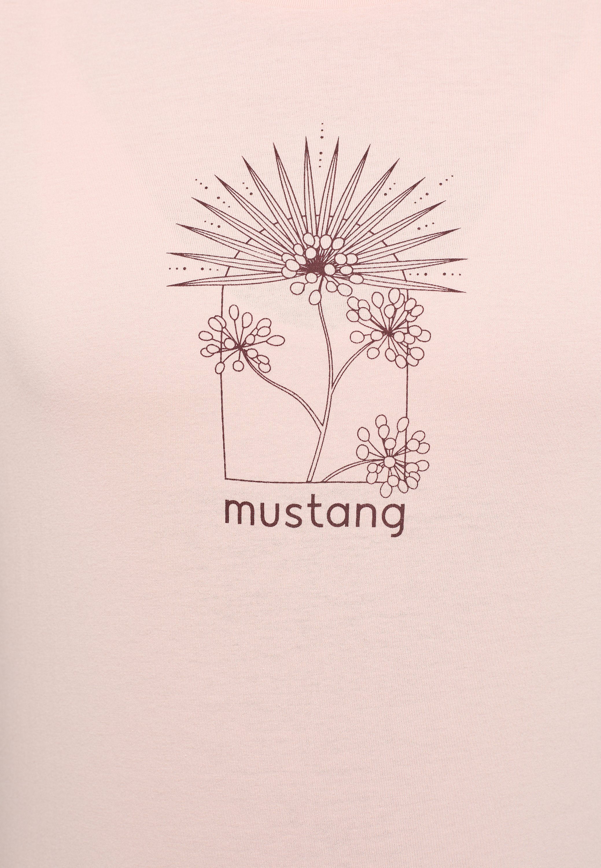 Print hellrosa T-Shirt Style MUSTANG C Kurzarmshirt Alexia Mustang
