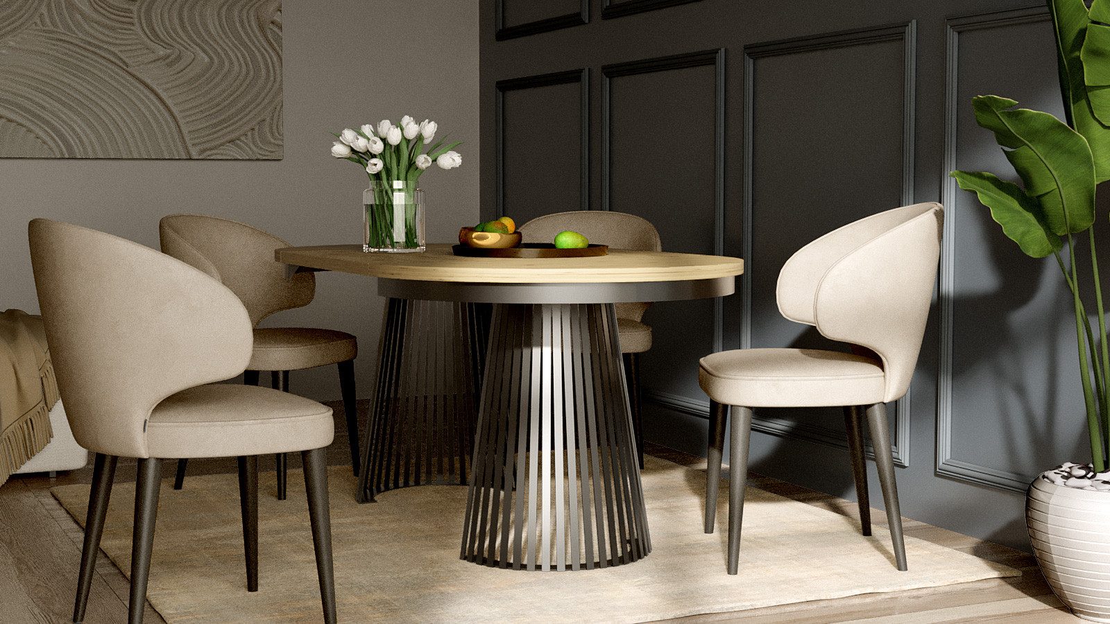 Compleo Esstisch rund Ausziehbar Ø: 120 cm oder Ø: 100 cm, Modern Esstisch günstig online kaufen