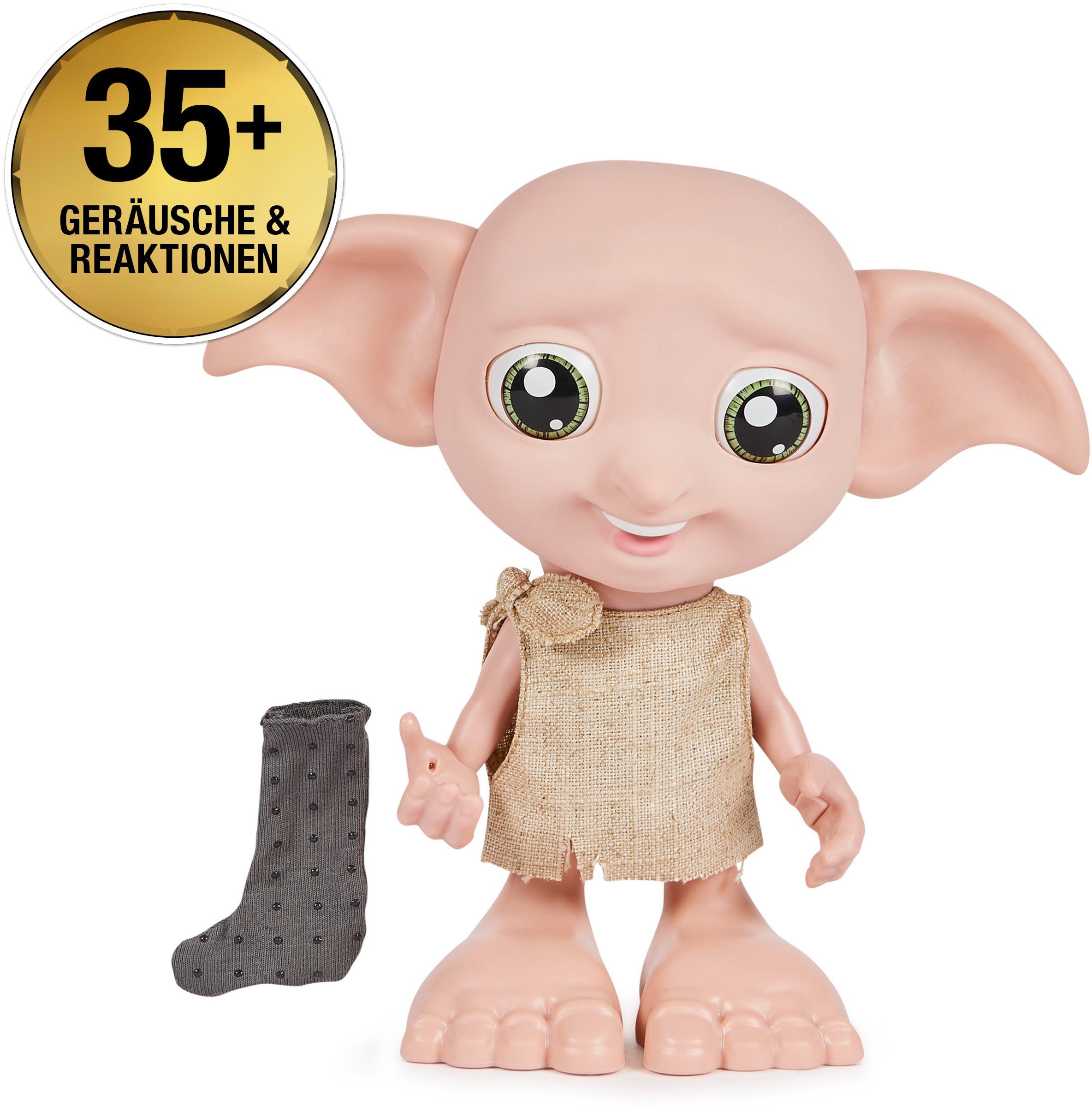 Spin Master Spielfigur Wizarding World - Dobby - Interaktiver Hauself (zweisprachig DE+IT), mit Geräuschen und Bewegungen