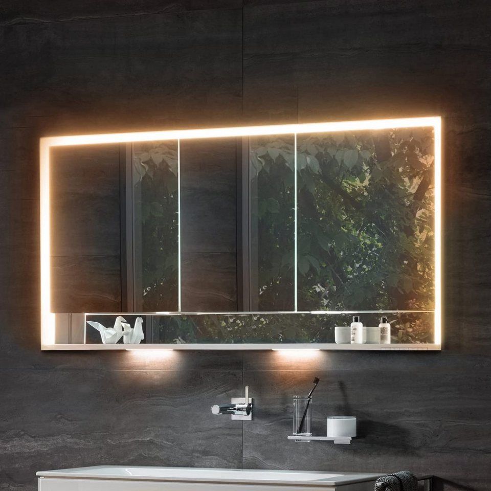 keuco spiegelschrank royal lumos (badezimmerspiegelschrank mit beleuchtung  led), unterputz-einbau, mit steckdose
