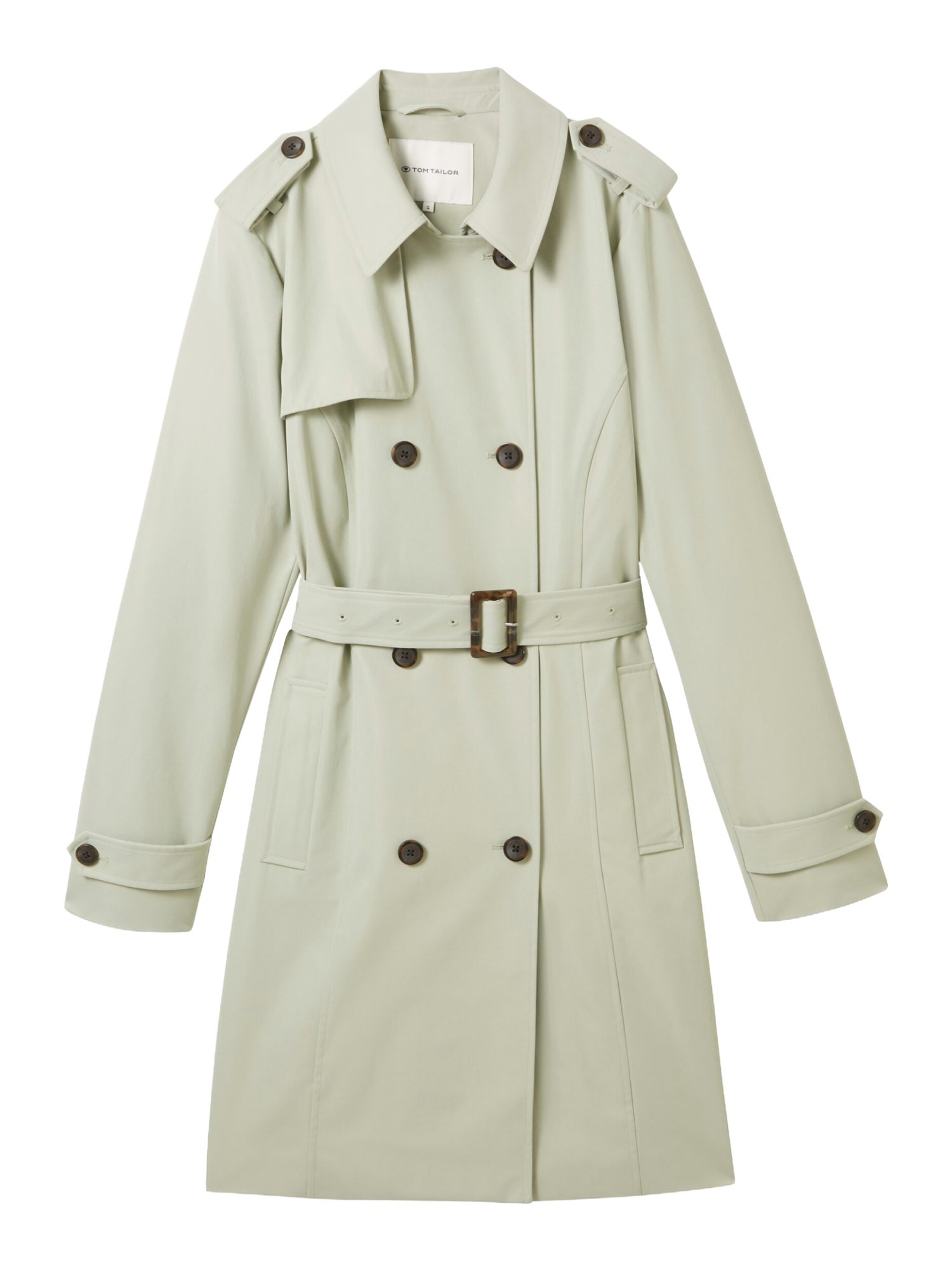 TOM TAILOR Wollmantel O grün,Outdoor,Polyester,Unifarben,Kent,Lang,Regular Fit