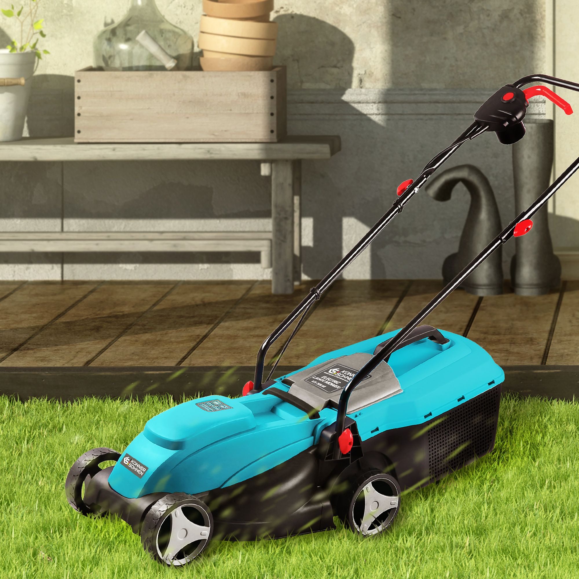 Könner & Söhnen Elektrorasenmäher KS 32LM, 32 cm Schnittbreite, 3450 U/min 1000 W
