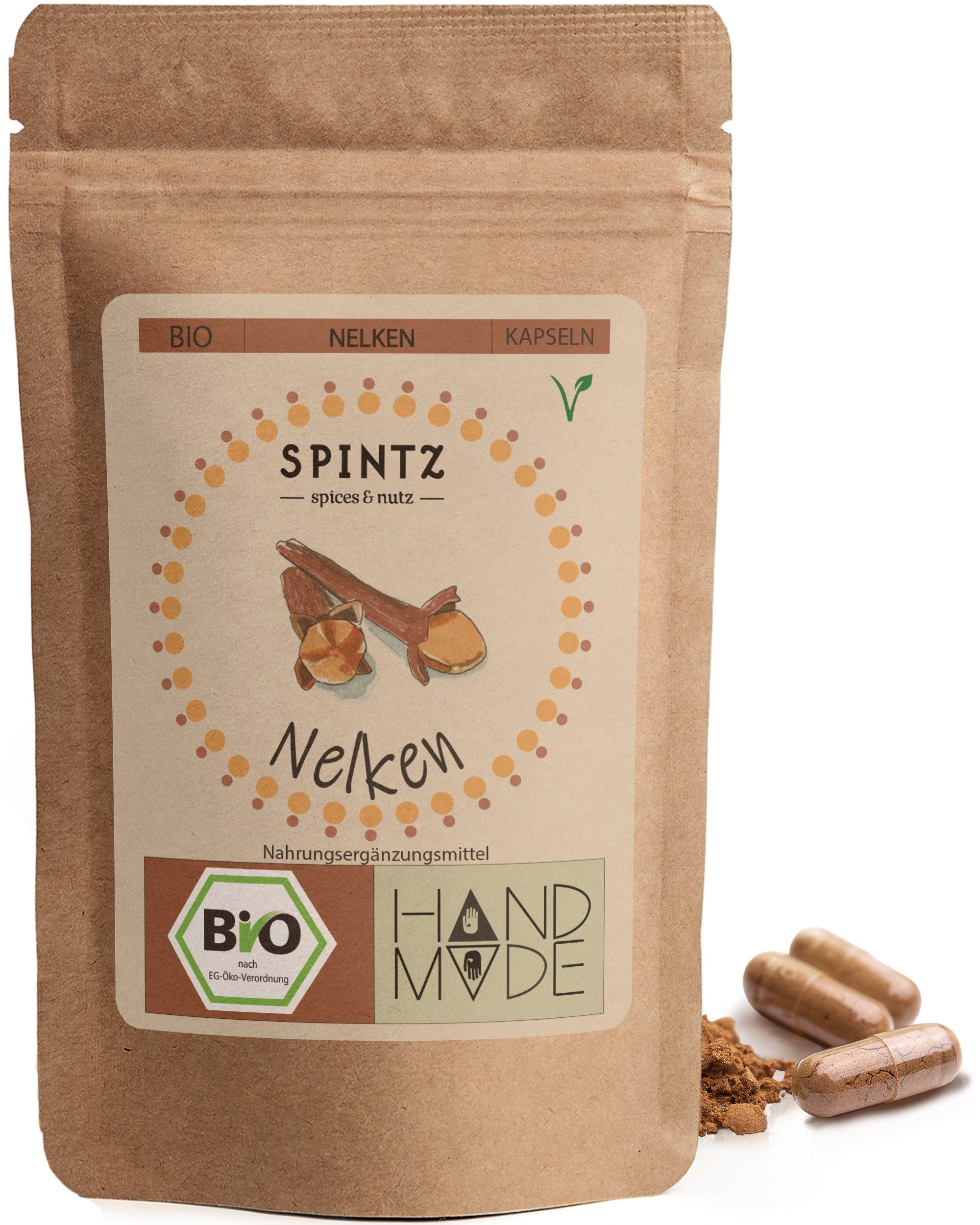 SPINTZ Bio Nelken Kapseln 2x2 Kapseln (2,2g Nelken Pulver) täglich mit ausreichend Flüssigkeit einnehmen, 1 er 180 St., 122.5 g