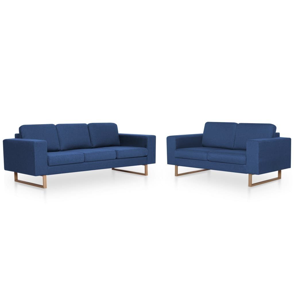 Sofagarnitur 2-tlg. vidaXL Stoff Blau Sofa