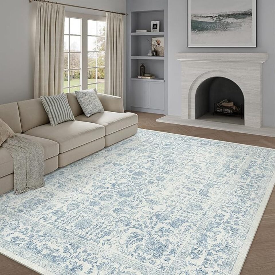 PURECOZY Teppich kurzflor, Wohnzimmerteppich, rutschfester Teppich, Vintage-Stil, rechteckig, Höhe: 6.1 mm, geeignet für verschiedene Innenräume, 180x60cm