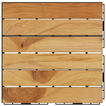 Teppichboden Terrassenfliesen 10 Stk. 30x30 cm Massivholz Teak Vertikal, vidaXL