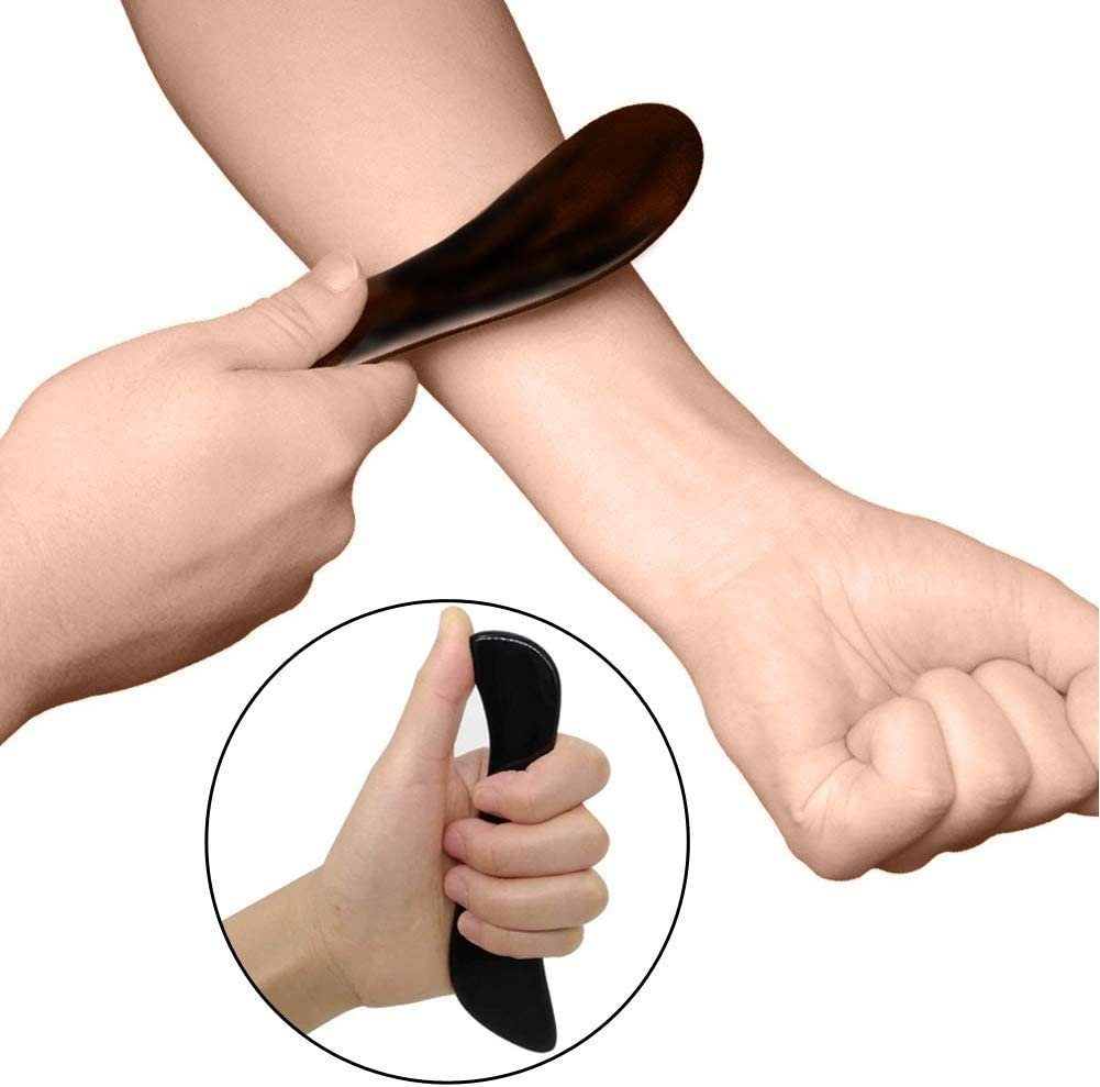 COOL-i ® Massagegerät Gua Sha Set aus Büffelhorn, 5-teiliges Massagewerkzeug für Gesicht & Körper