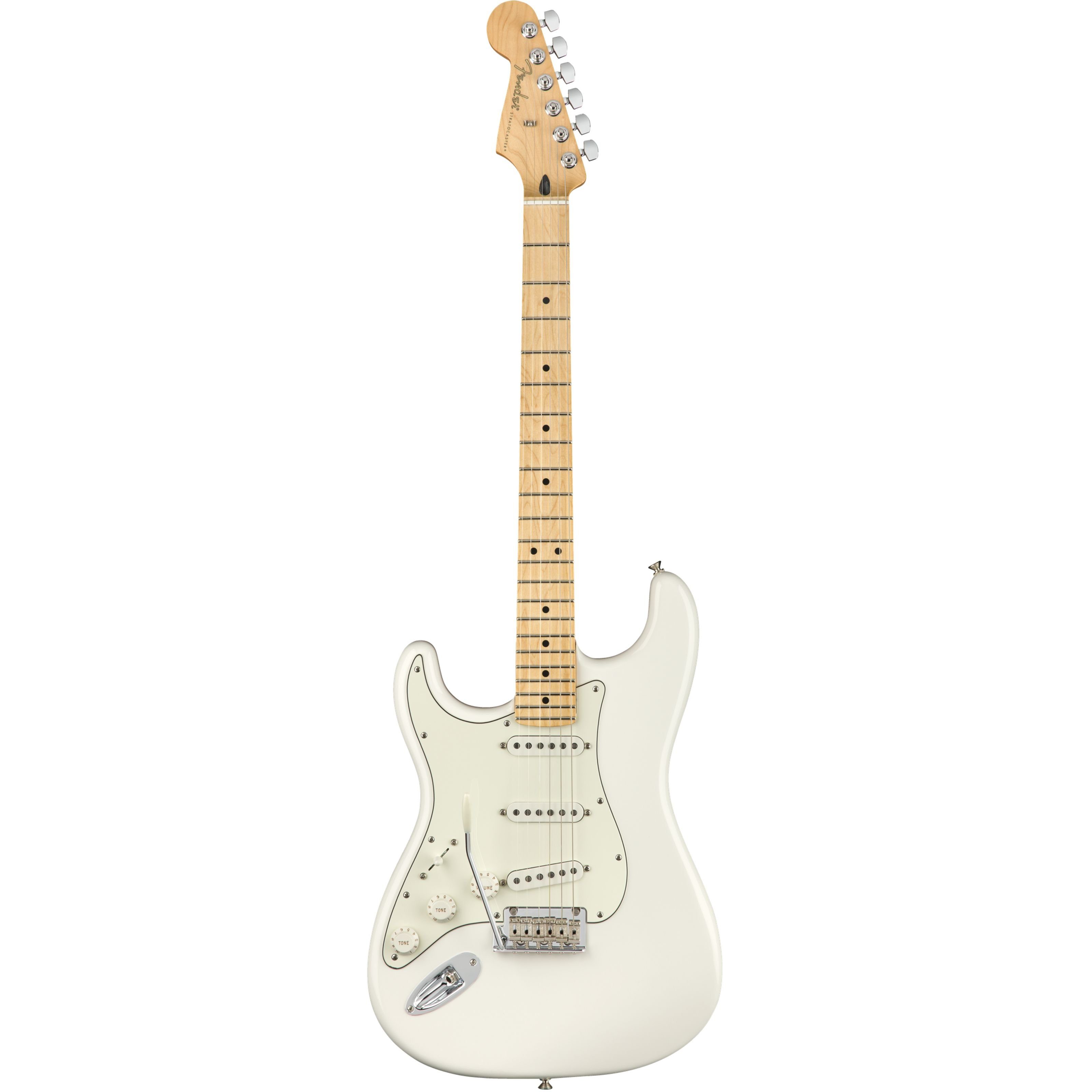 Fender Spielzeug-Musikinstrument, Player Stratocaster Lefthand MN Polar White - E-Gitarre für Linkshände