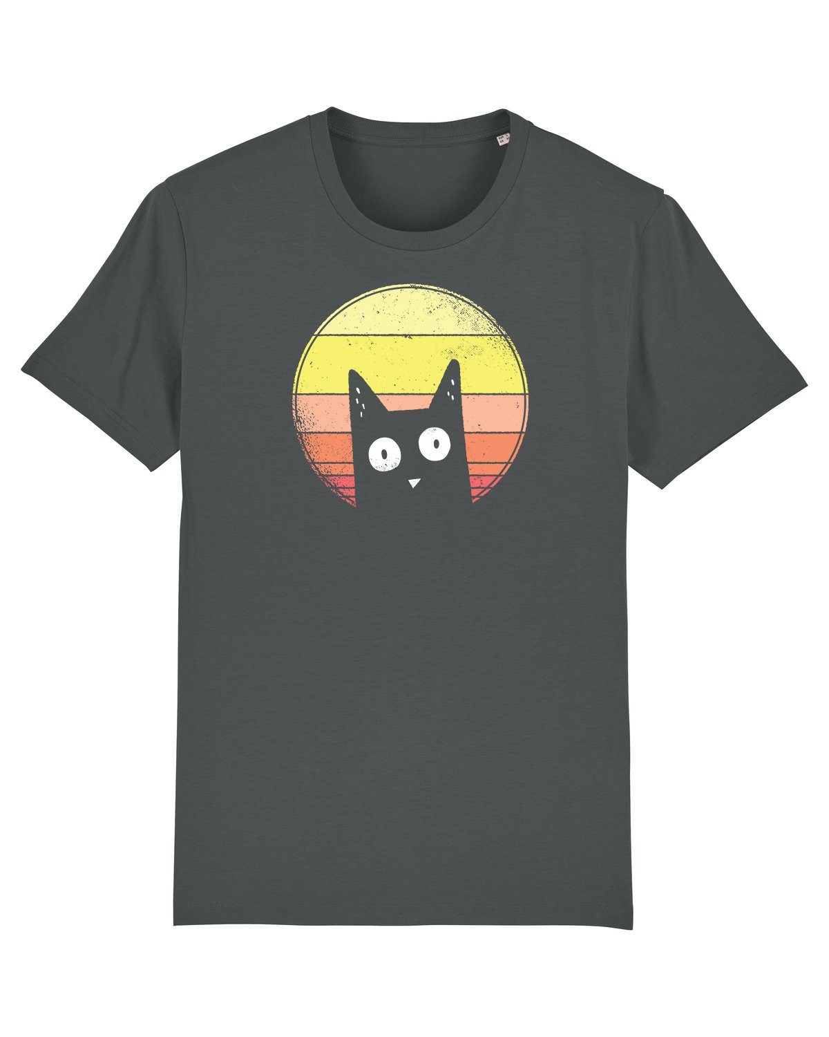 Print-Shirt antrazit Sunset (1-tlg) wat? Apparel Cat