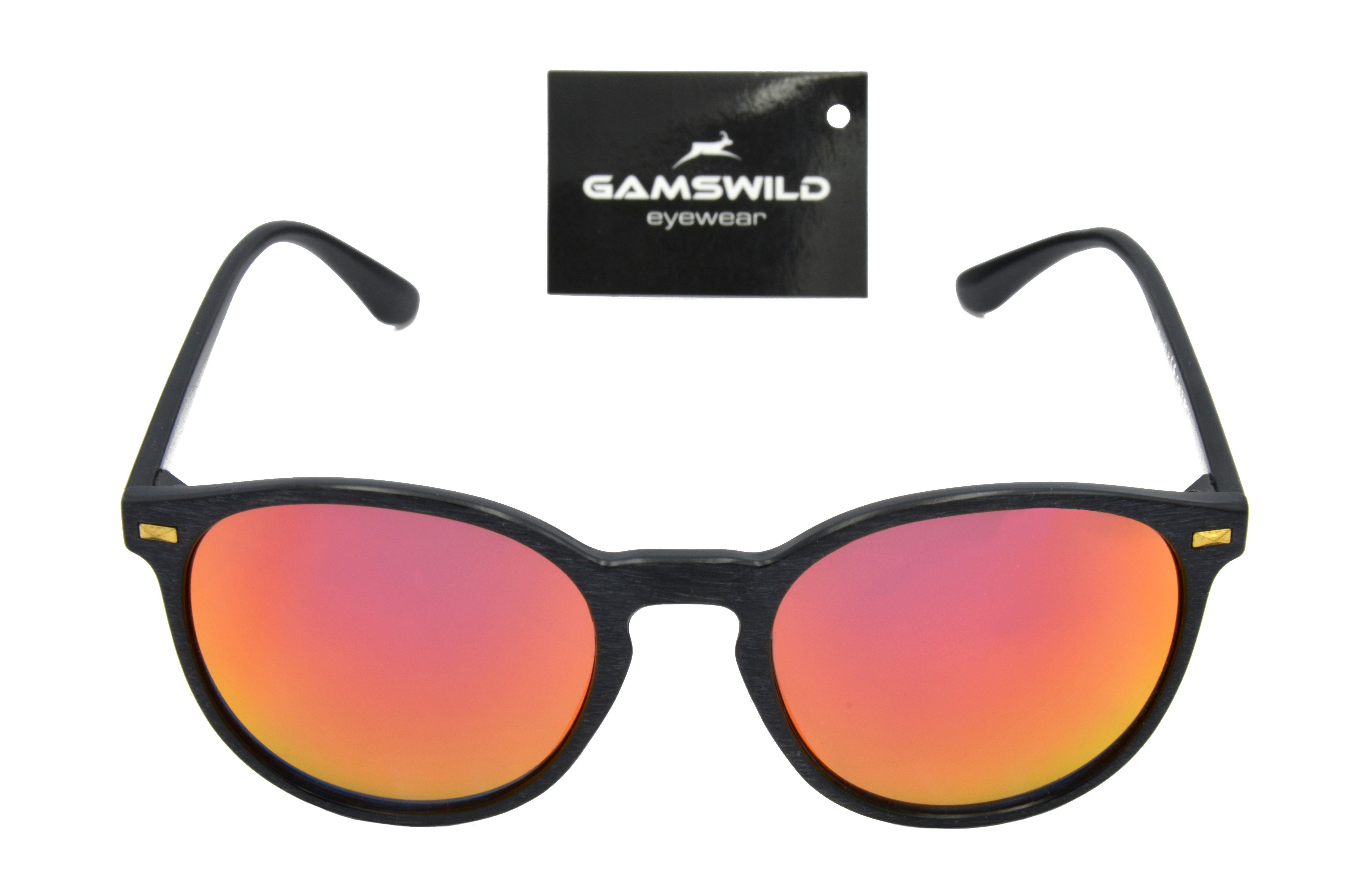 Gamswild Sonnenbrille UV400 GAMSSTYLE Holzoptik verspiegelte Gläser Modebrille Damen Herren Modell WM1020 WM1122