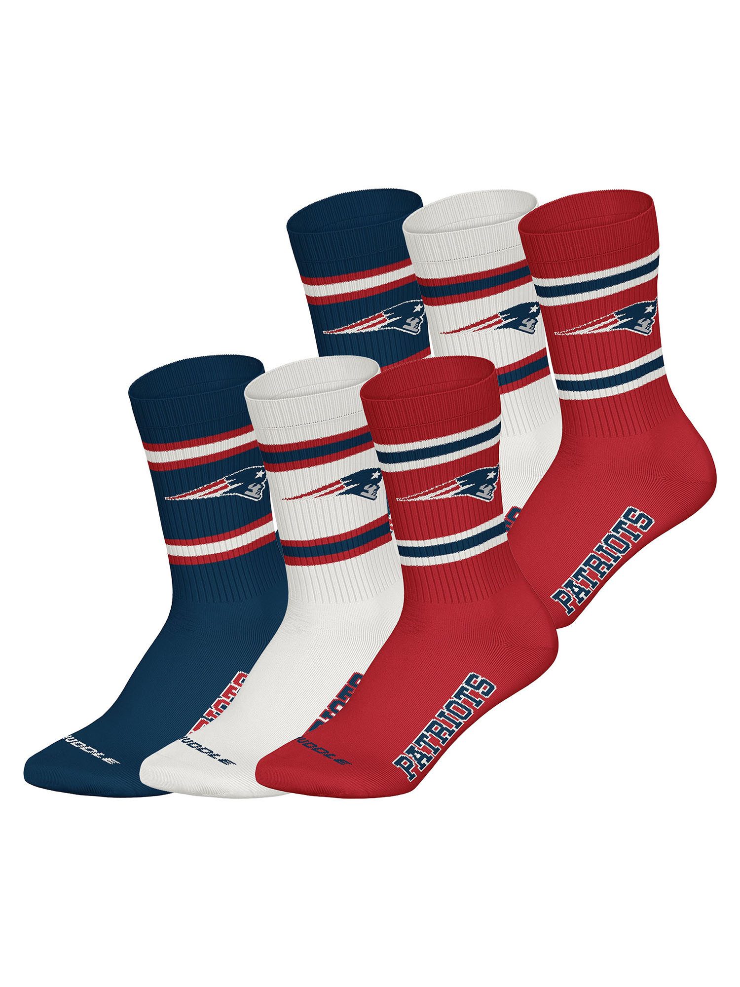 HUDDLE Freizeitsocken Patriots Crew (6-Paar) Casual Socken, Alltagssocken, Bequeme Socken