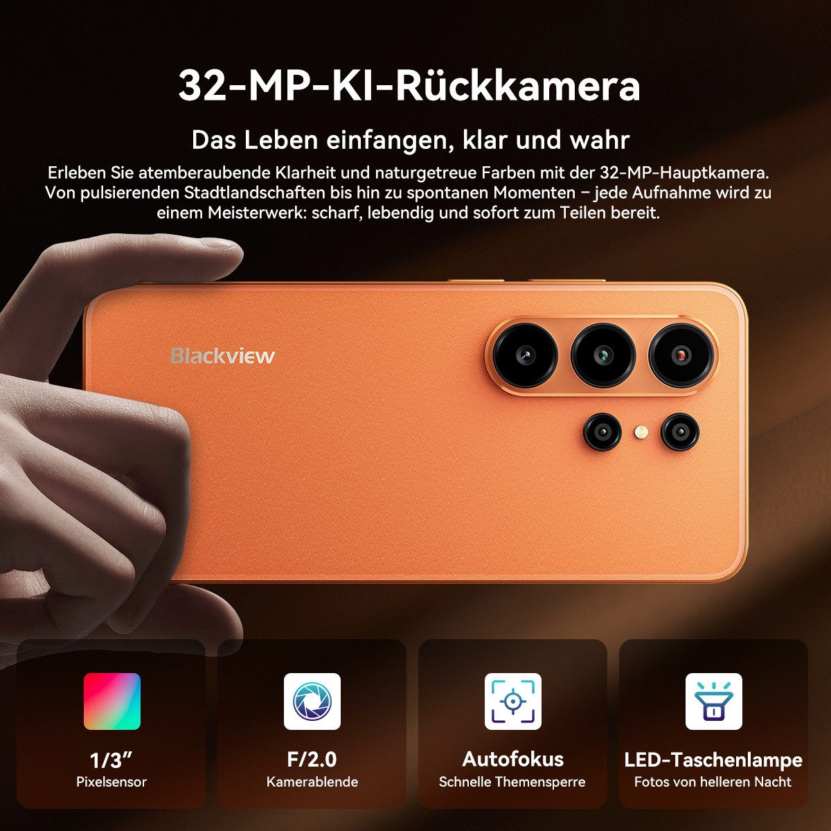 blackview WAVE 10 Al 6,88" HD+ 120Hz Display Handy, 32+128GB/2 TB Android 16 Smartphone (17,48 cm/6,88 Zoll, 128 GB Speicherplatz, 32 MP Kamera, 4G Dual SIM Android 16 Outdoor Smartphone, Octa-Core, 5000mAh, 32+13MP)