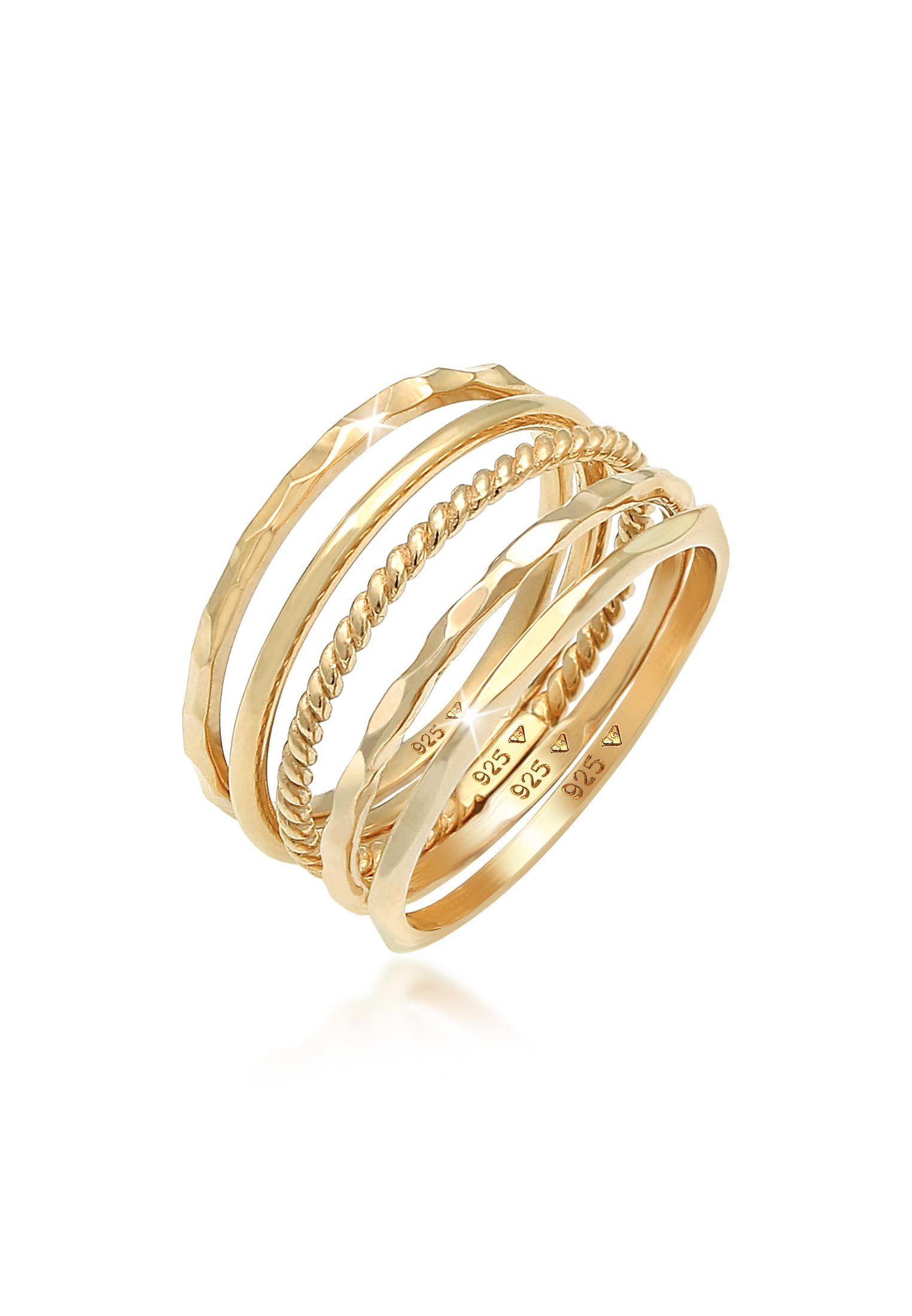 ELLI Ring-Set Stapelring Stacking Boho Set (5 tlg) Silber mehr