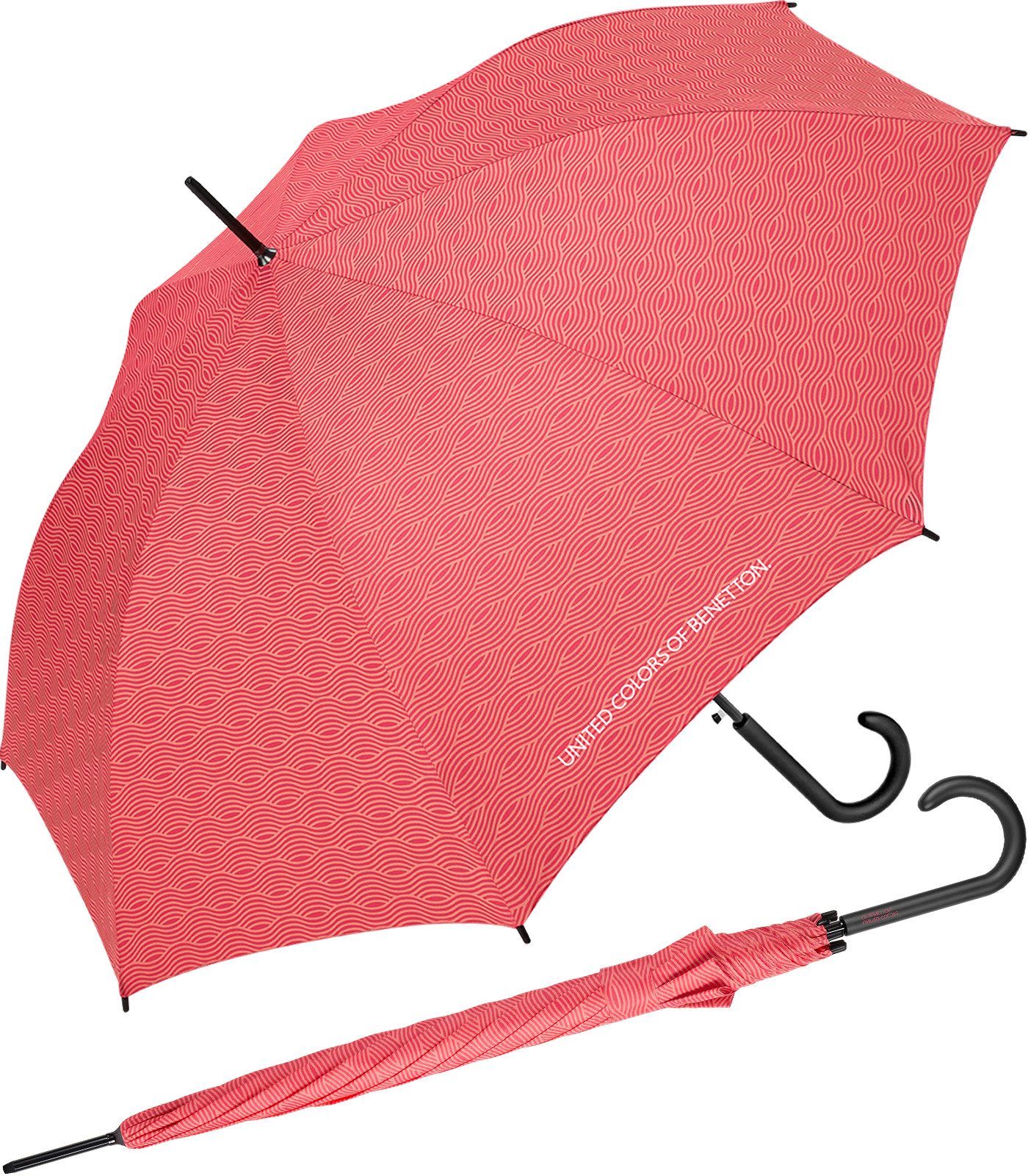 United Colors of Benetton Stockregenschirm für Damen mit Auf-Automatik FS 2026 Design, groß, stabil und modern