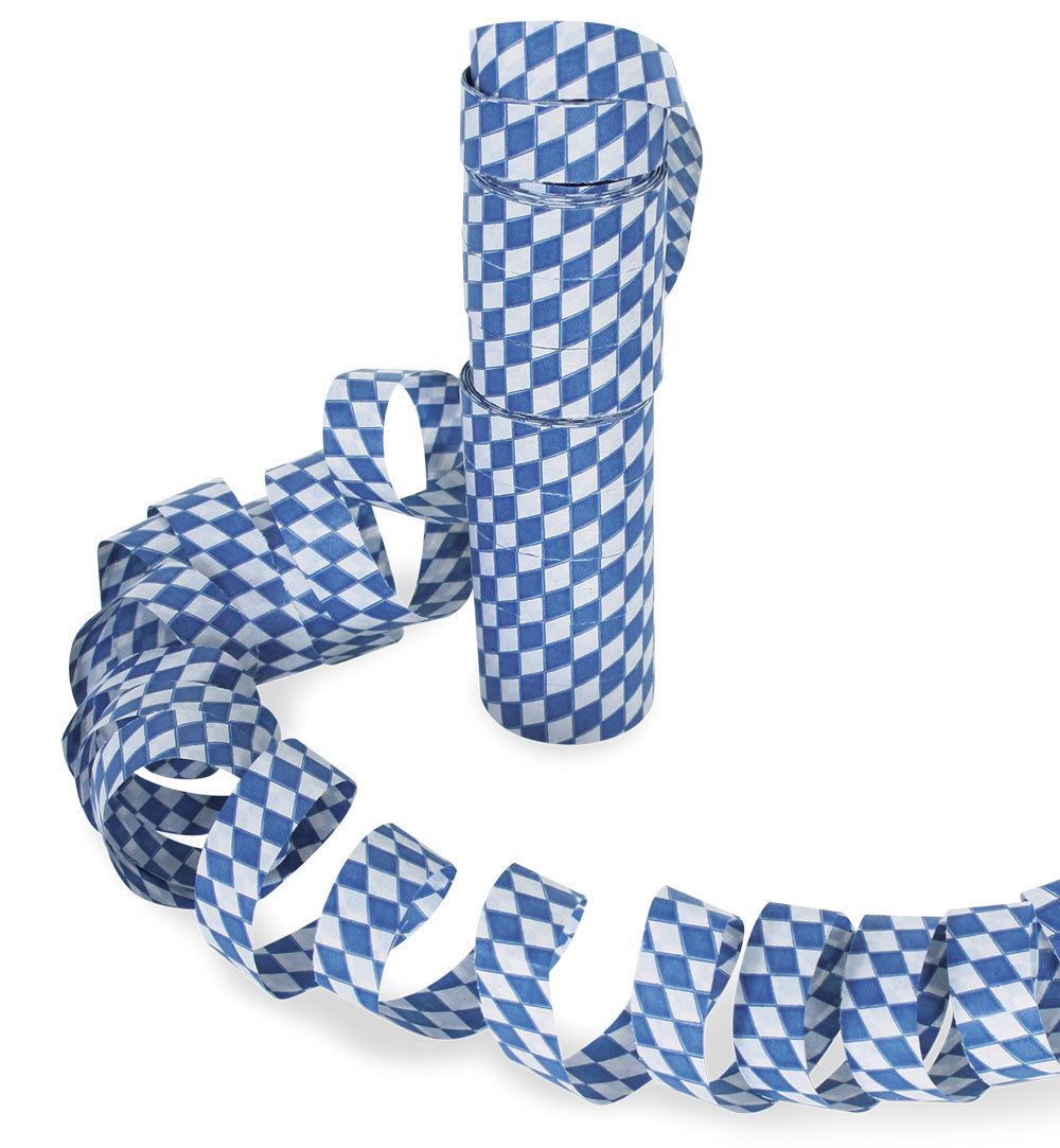 Fries Luftschlange 1 Rolle Bayern Luftschlangen weiß blau Oktoberfest Weißwurst Frühstück