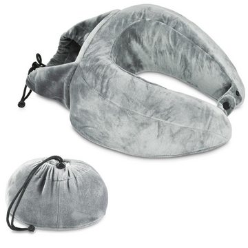 Nackenstützkissen, Navaris, Memory Foam Reisekissen mit integrierter Tasche - Schaumstoff Kissen - Nackenrolle Nackenhörnchen Travel Pillow