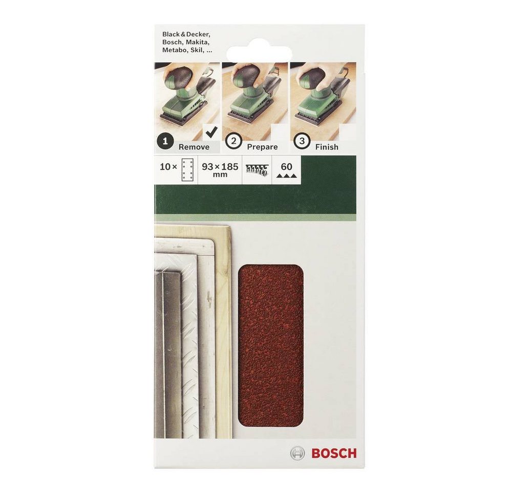 Thumbnail - BOSCH Schleifpapier 10tlg. Schleifblatt-Set für Schwingschleifer K, mit Klett, gelocht