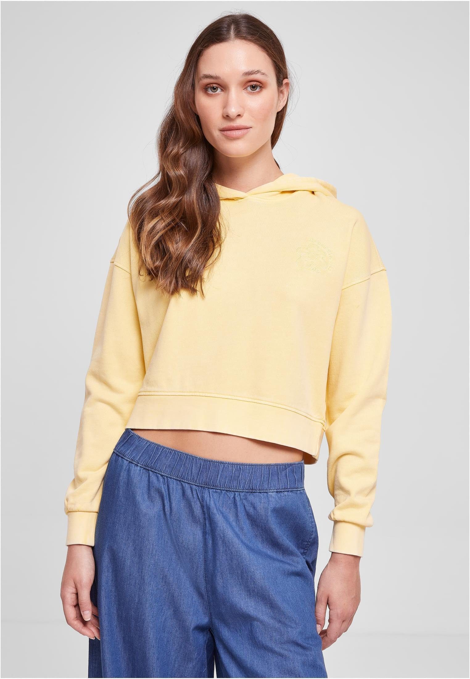 Kapuzenpullover Ladies Short Flower Embroidery Terry Hoody Kapuzenpulli