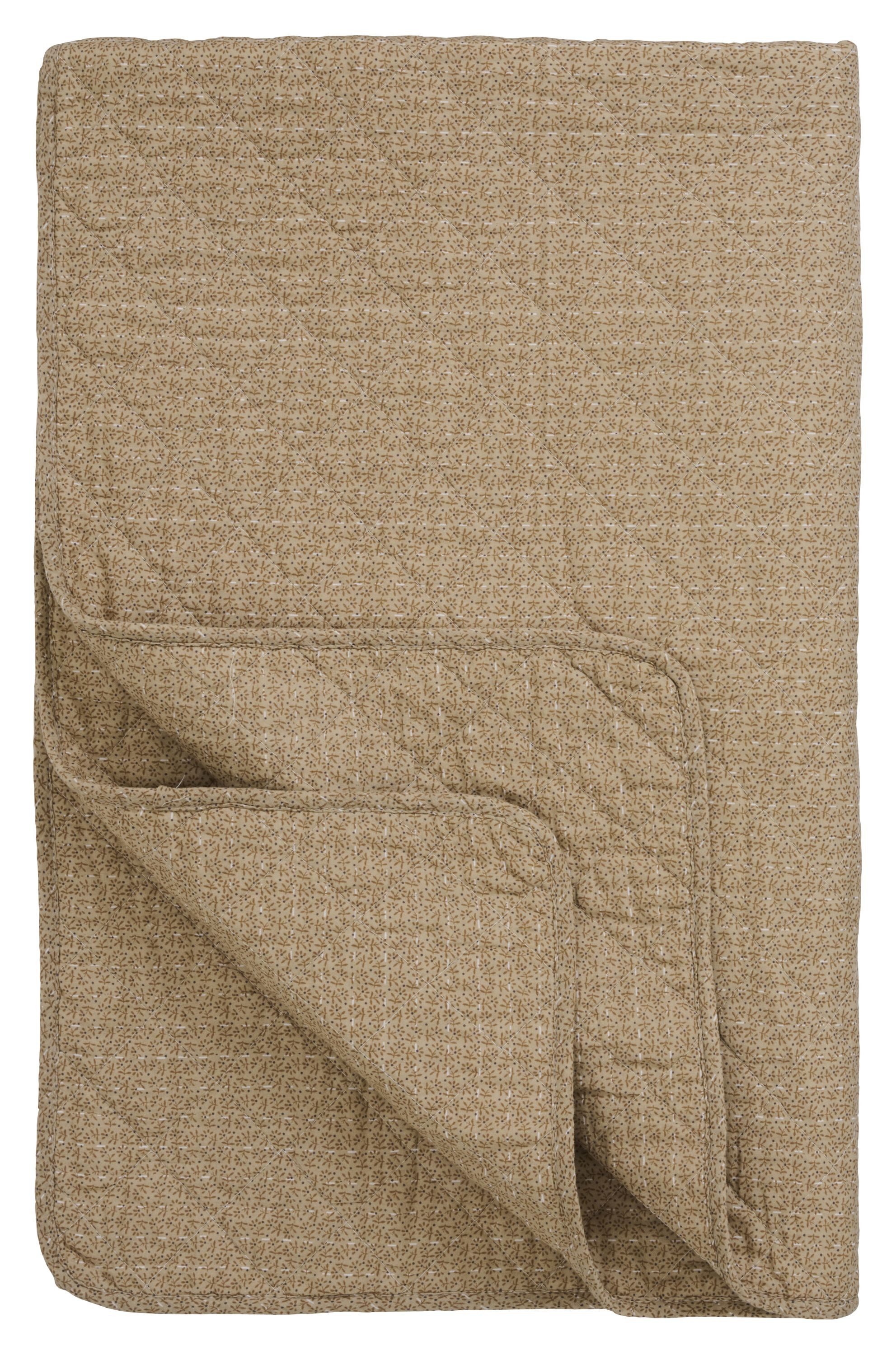 Ib Laursen Tagesdecke Ib Laursen - Decke Quilt Wohndecke Überwurf 180x130cm Braun Blumen