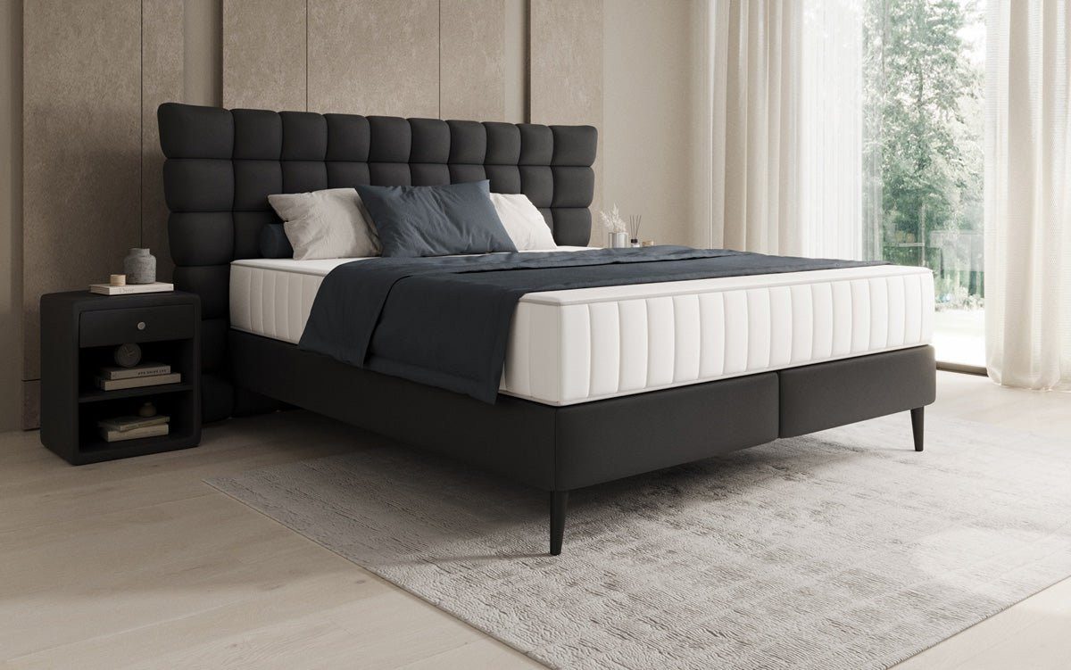 Luxusbetten24 Boxspringbett Alvion, aus echtem Leder