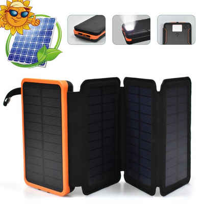 7Magic »tragbares Solarladegerät mit 4 Sonnenkollektoren,mit 3 USB-Anschlüssen« Solar Powerbank 25000 mAh 10w Solar Power Bank Externer Akku (5 V), für Smartphones, Tablets und Wandern, Camping