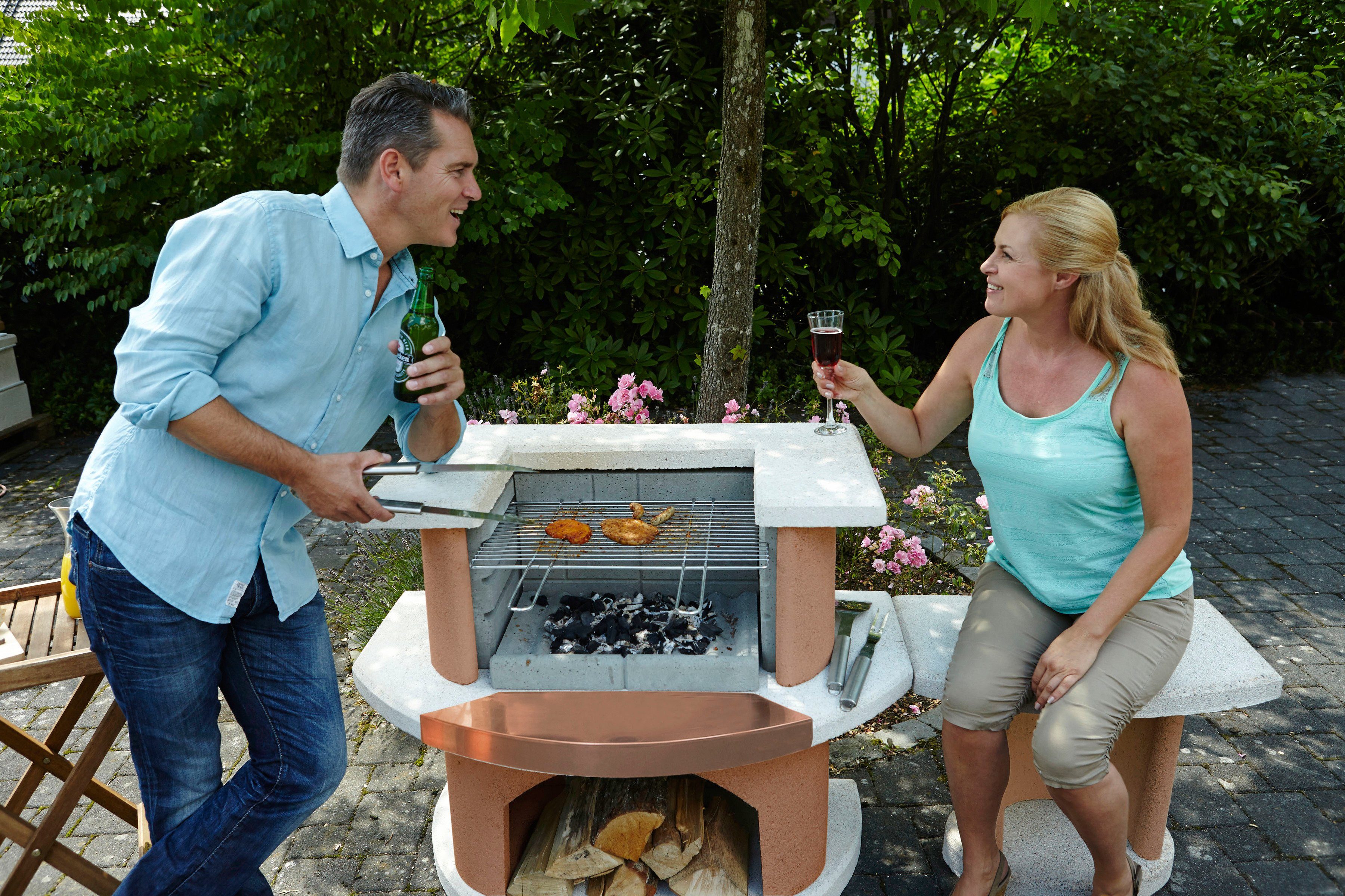 Buschbeck Holzkohlegrill Grillbar Bologna, BxTxH: 110x65x93 cm