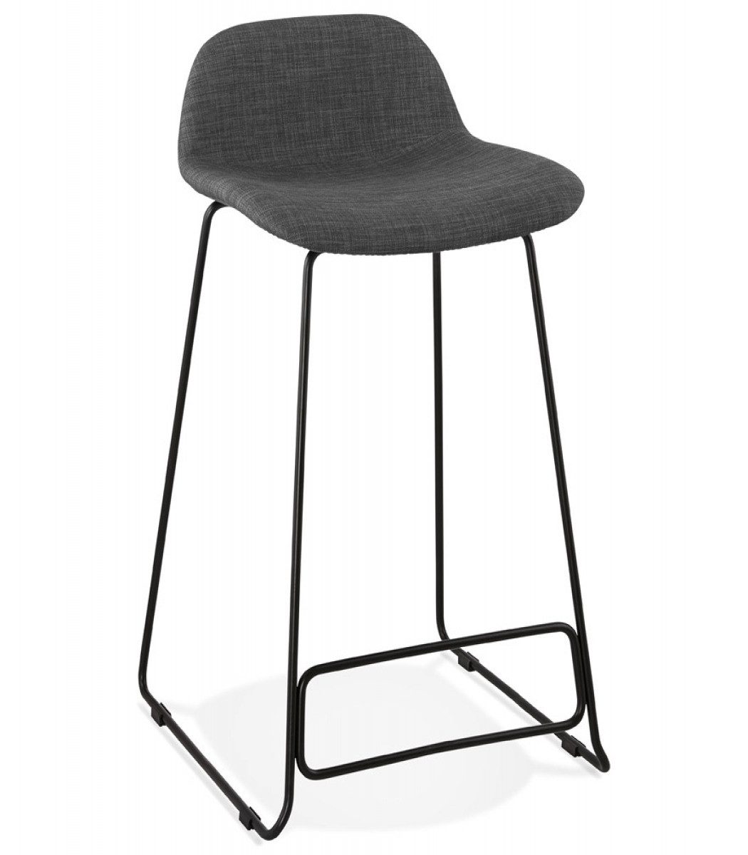 Barhocker Mittelhoher Snackhocker aus Metall und Textil für Küche