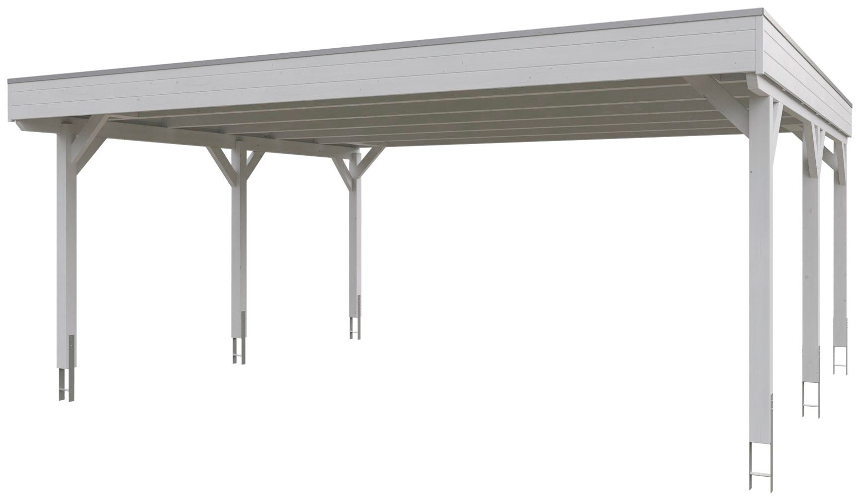 mit cm 590 BxT: Einfahrtshöhe, Aluminiumdach Doppelcarport cm, Grunewald, 622x554 Skanholz