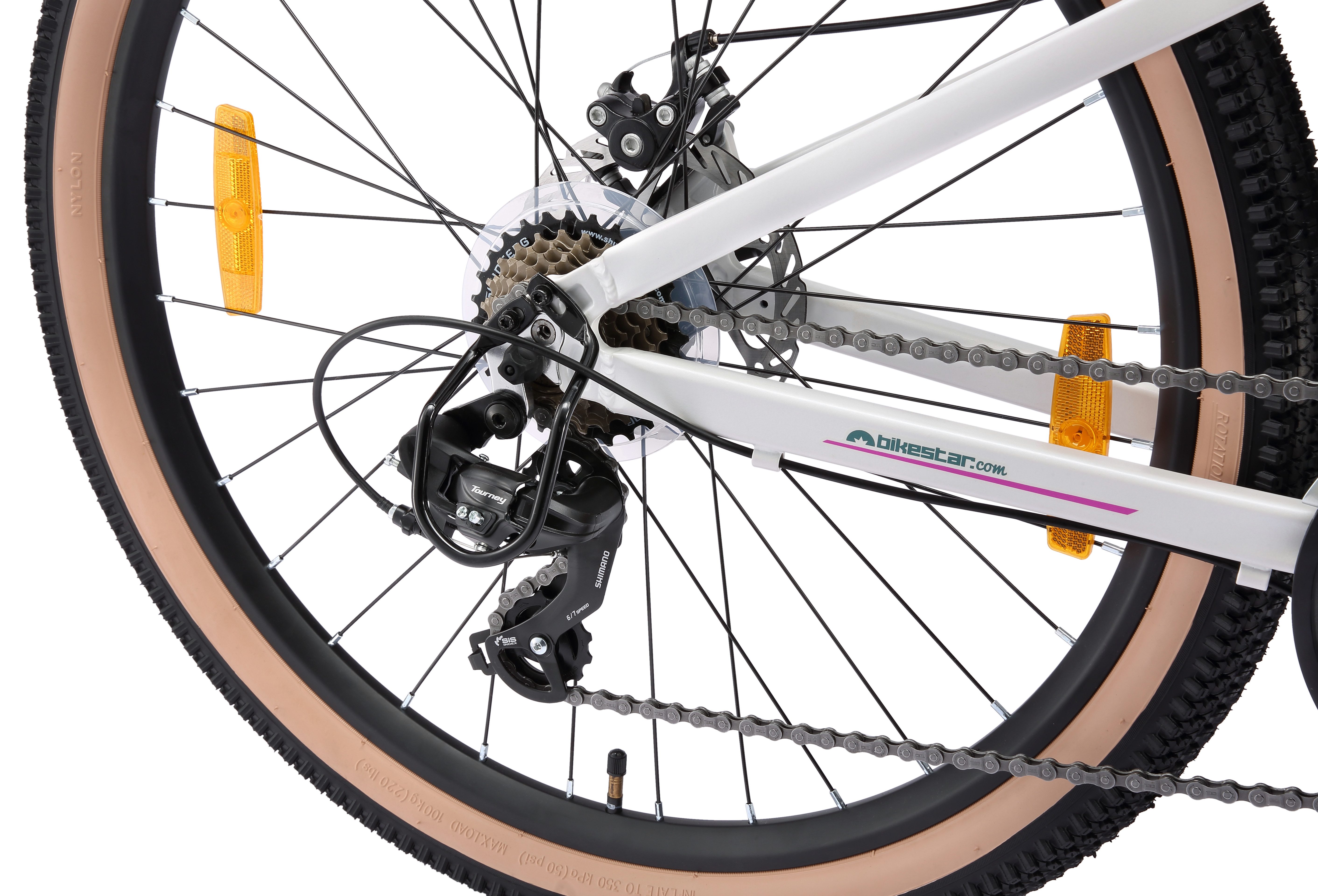 Bikestar Mountainbike, 21 Gang Shimano RD-TY300 Schaltwerk, Kettenschaltung, für Damen und Herren, Kettenschaltung