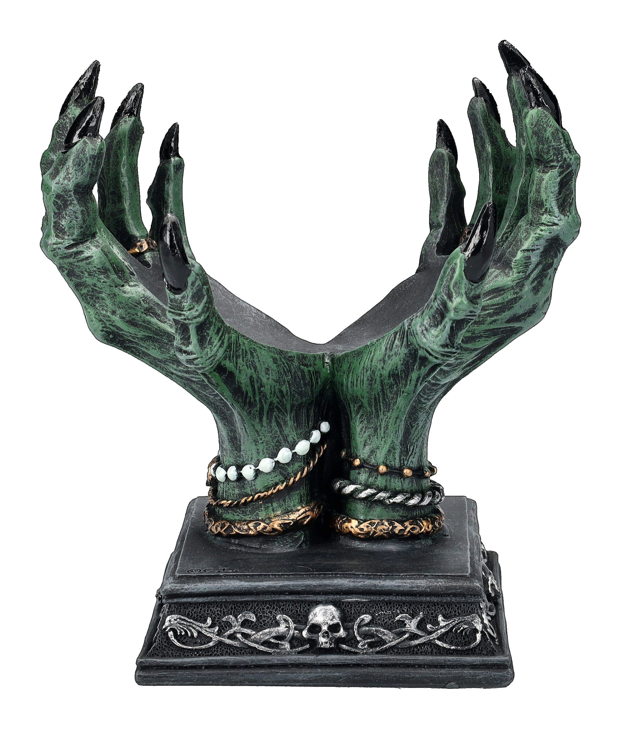 Figuren Shop GmbH Dekoobjekt Wahrsagerkugel-Halter - Beyond the Grave - Fantasy Deko Dekohände