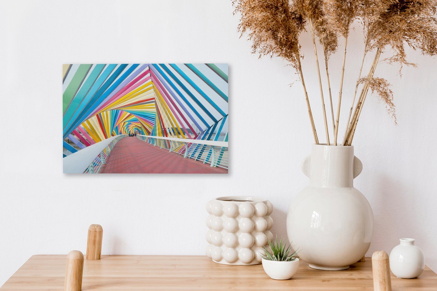 Regenbogen-Kunstwerk, Aufhängefertig, Leinwandbild 30x20 OneMillionCanvasses® (1 Wandbild Leinwandbilder, Wanddeko, St), cm