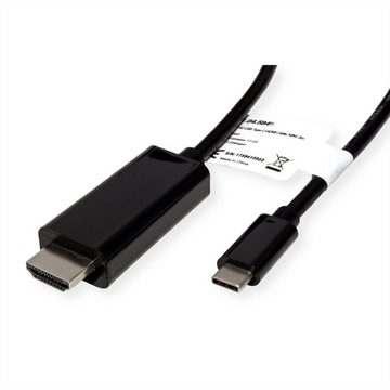 ROLINE USB Typ C - HDMI Adapterkabel, ST/ST Audio- & Video-Adapter USB Typ C (USB-C) Männlich (Stecker) zu HDMI Typ A Männlich (Stecker), 500.0 cm