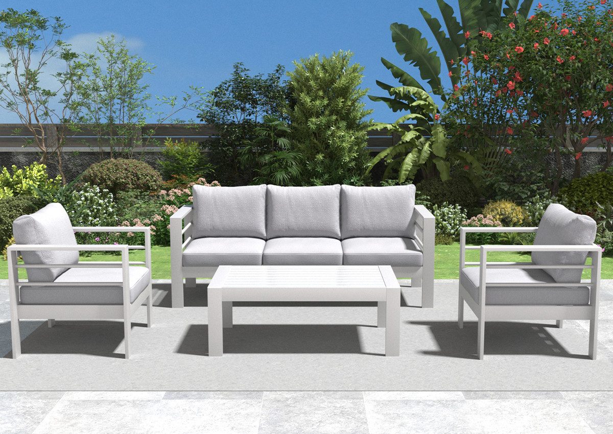 MeXo Gartenlounge-Set Gartenmöbel Set Aluminium Loungeset günstig online kaufen