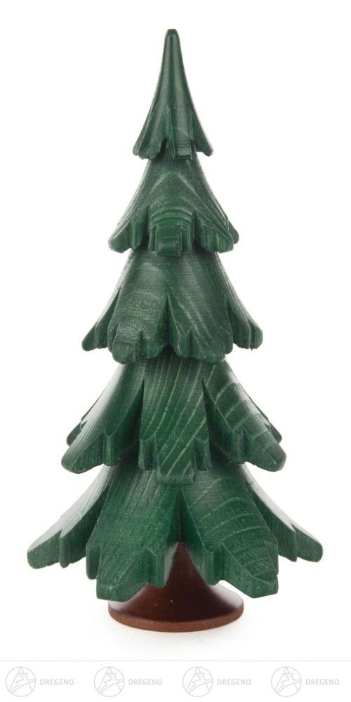 Kunstbaum Baum grün lasiert Höhe = 12,5cm NEU, Dregeno Erzgebirge, Höhe 12,5 cm, Holzbaum mit Stamm