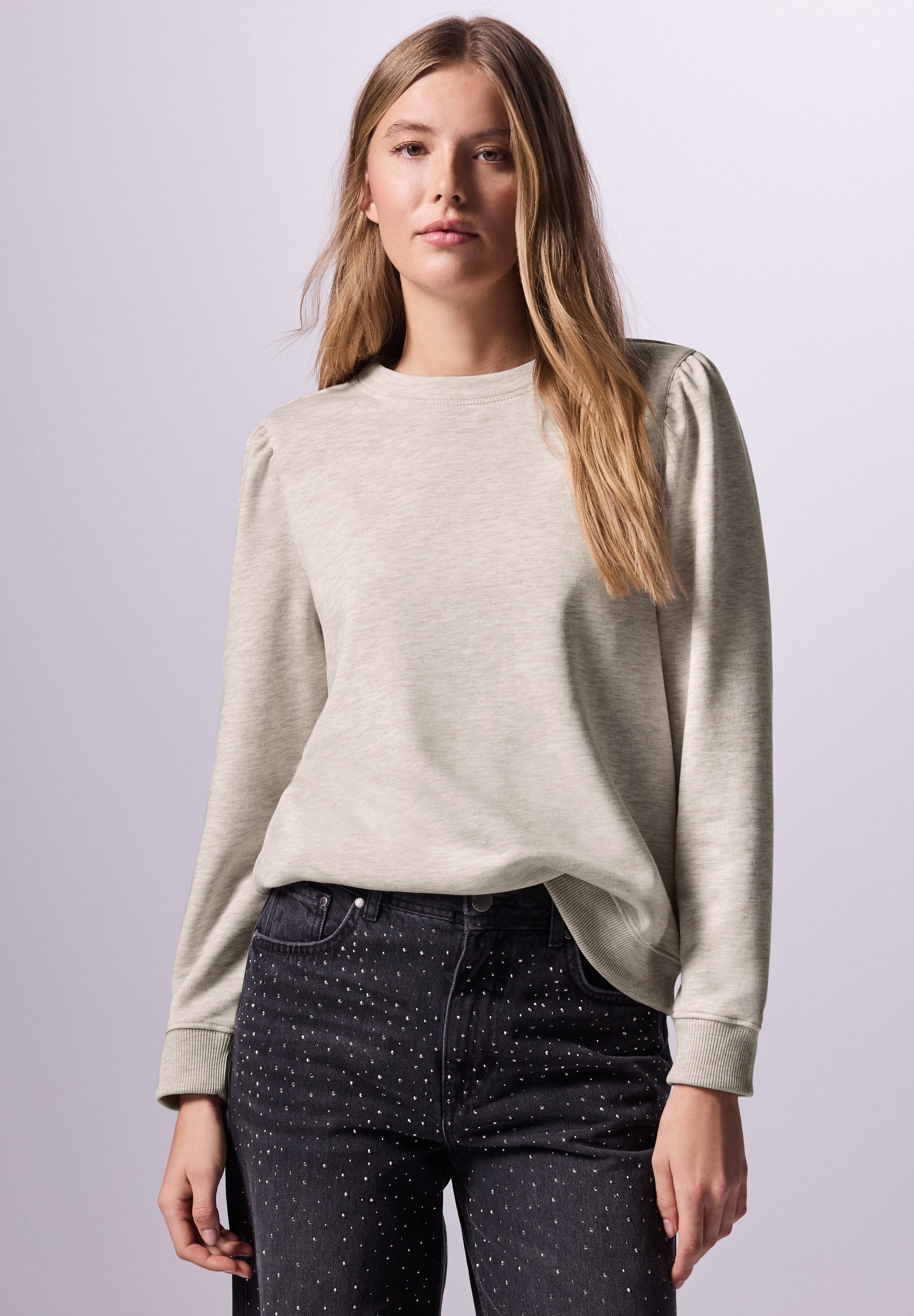 STREET ONE STUDIO Sweatshirt mit Raffungen an den Schultern günstig online kaufen