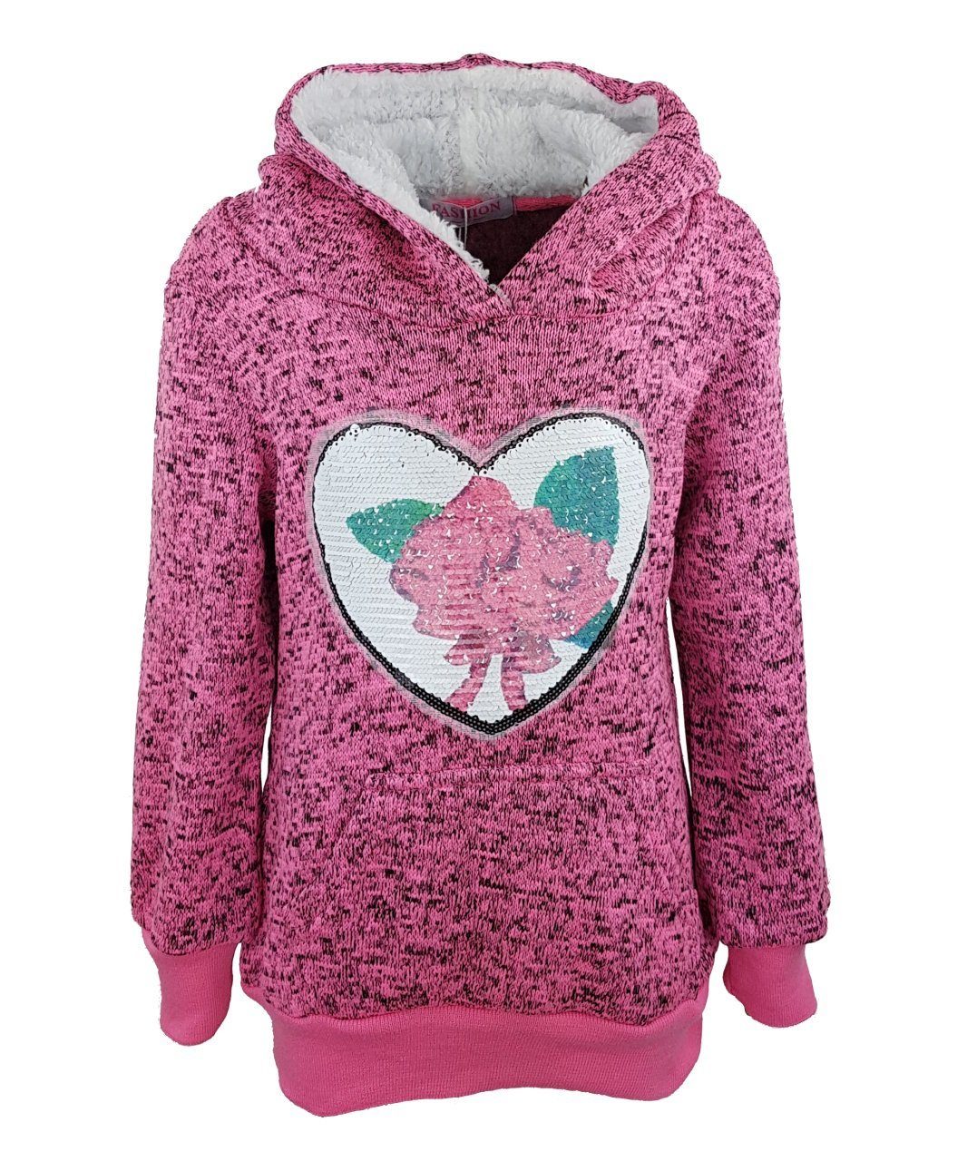Girls Fashion Kapuzenpullover Kapuzen Pullover, Pailletten, Sweatshirt, MS06 Pink
