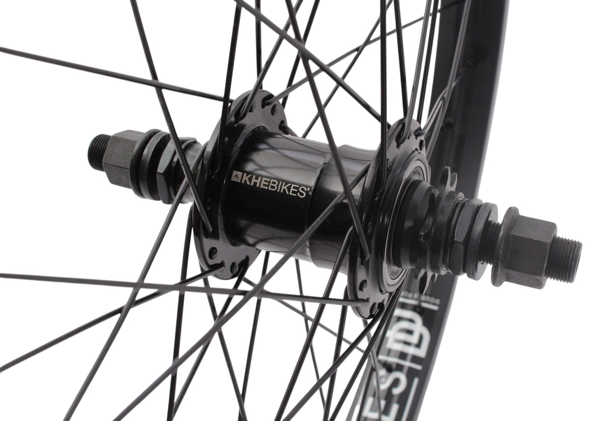 KHEbikes Fahrrad-Laufrad KHE BMX Hinterrad 20 Zoll Freecoaster 14 mm 9T Doppelkammer, Gedichtete Industrielager, leichtlaufend und langlebig