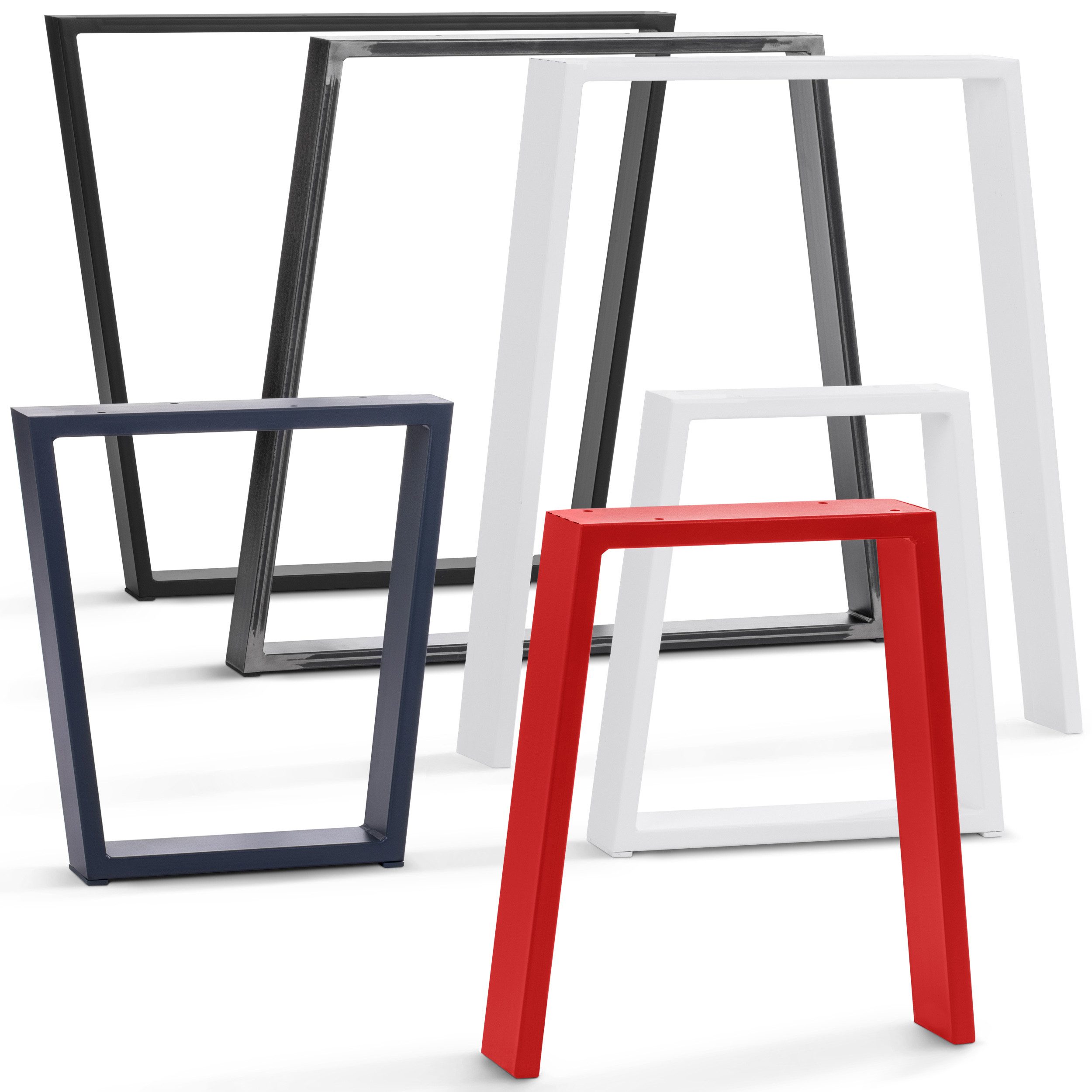 HOLZBRINK Tischbein Tischgestell Мебельfüße Tischuntergestell inkl. Bodenschoner HLT-20, Tischkufen Industriestahl pulverbeschichtet