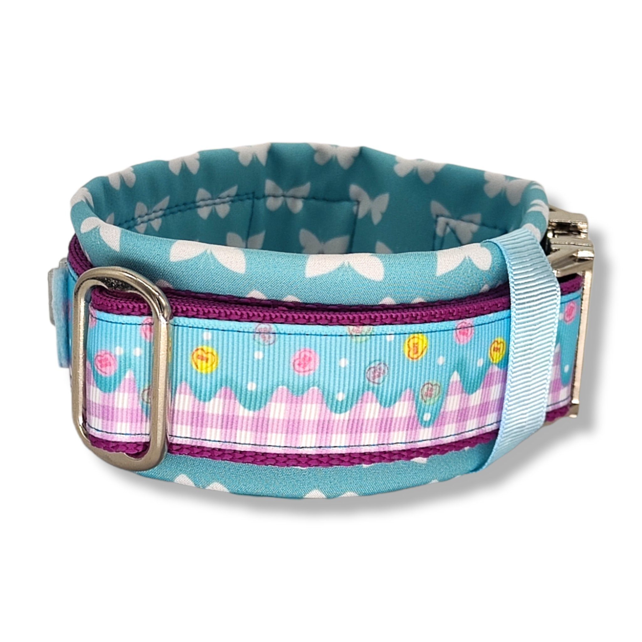 D by E Couture Hunde-Halsband "I Like Candy II", gepolstert, verstellbar, 50mm breit, Handmade