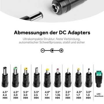 HKY Netzteil für DOCKIN Bluetooth Lautsprecher mit 10 Stück Adapterspitzen Notebook-Netzteil (15V 2A/1A Netzteil Marshall Stockwell Lautsprecher)