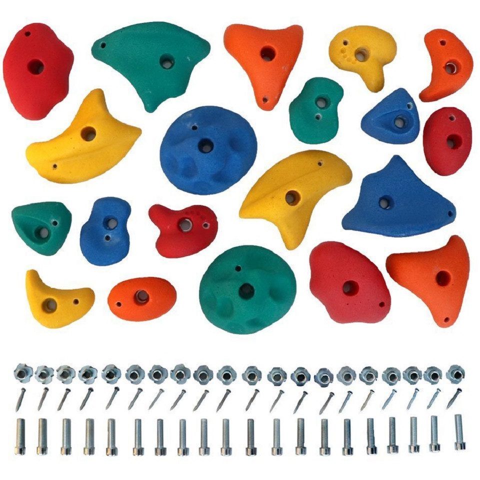 Gartenpirat Klettergriff 20er Set Klettersteine Mix Kletterwand Zubehör Spielturm Outdoor