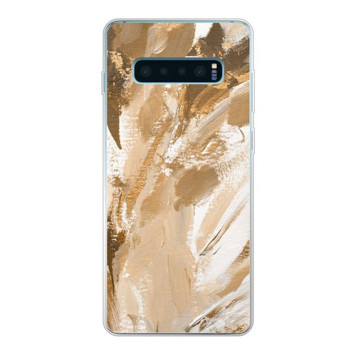 MuchoWow Handyhülle Farbe - Gold - Beige Phone Case Handyhülle Samsung Galaxy S10 Lite Silikon Schutzhülle