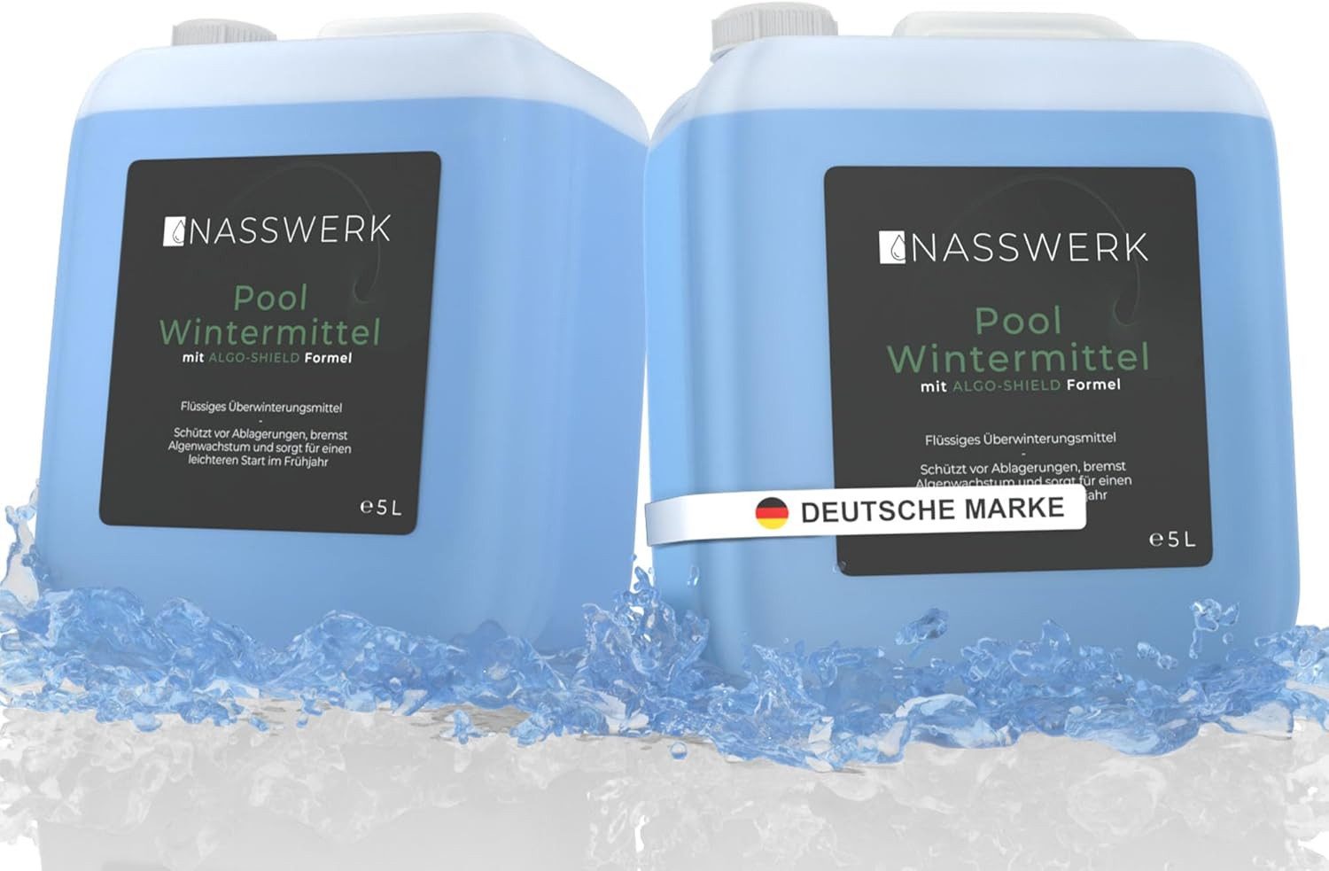 Nasswerk® Poolpflege Effektives Pool Wintermittel mit ALGO-SHIELD Formel, (Poolchemie Winterpflege, ALGO-SHIELD Formel schaumfrei), 10 L ohne Wasserablassen