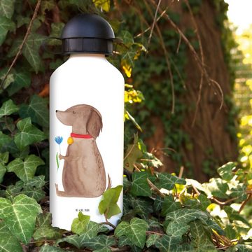 Mr. & Mrs. Panda Trinkflasche Hund Blume - Weiß - Geschenk, Haustier, Hundebesitzer, Vierbeiner, Sp, Fröhliche Motive